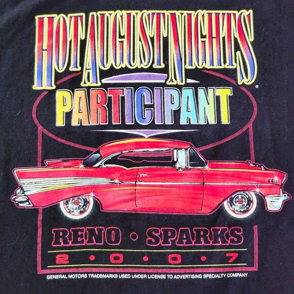 Hot August Nights Participant T-Shirt Gildan Cotton L Reno Sparks 2007 Black - Picture 2 of 4